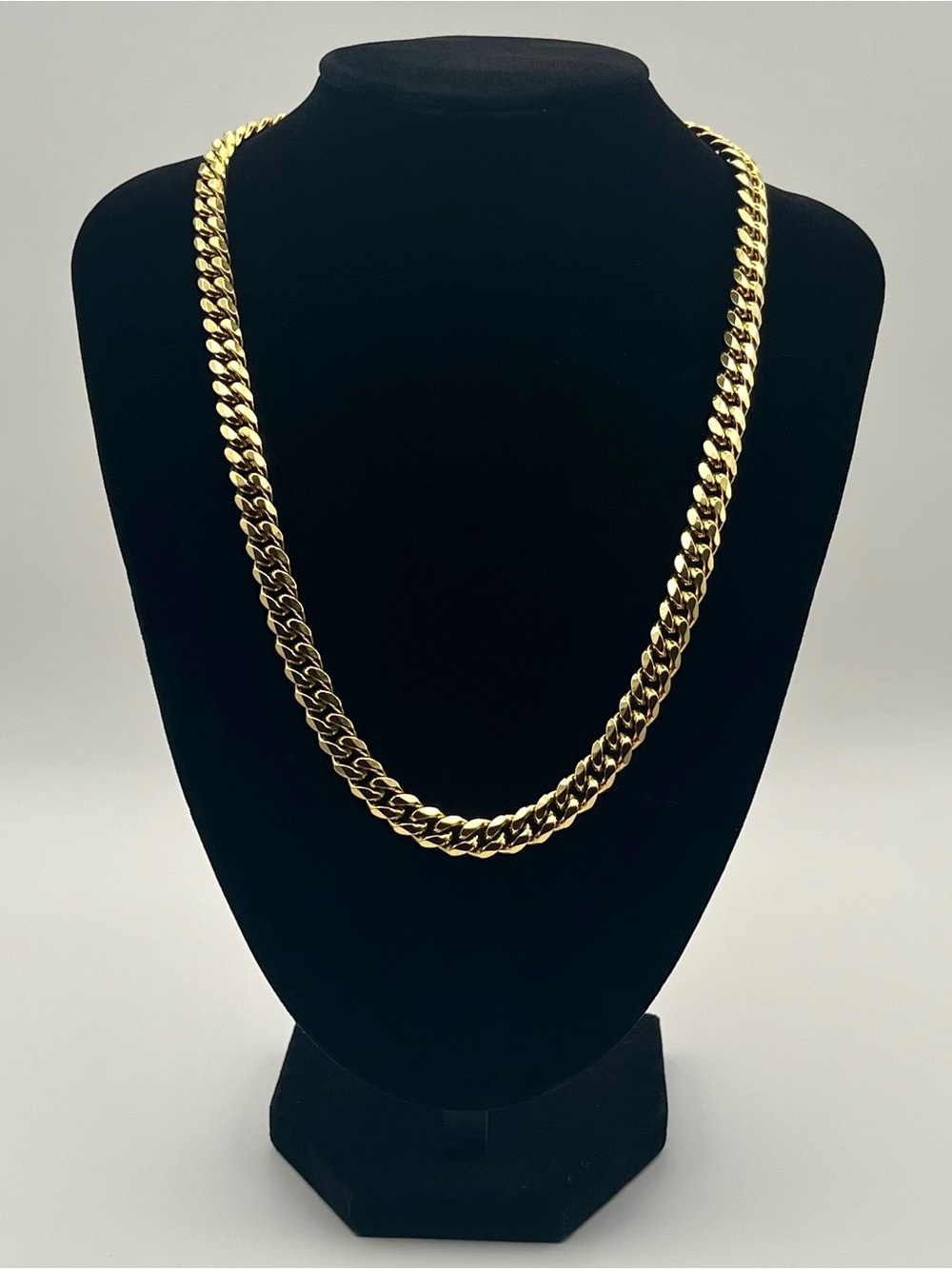 8MM Miami Cuban Chain Necklace Gold Tone 20”